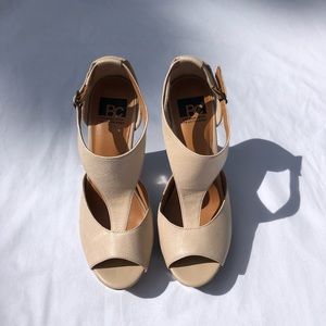 Cream colored wedge heels